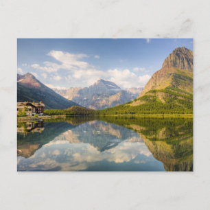 Carte Postale Le lac Swiftcurrent avec l'hôtel Glacier Many