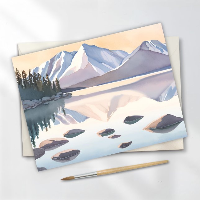 Carte Postale Le lac Tahoe | Paysage aquarelle (Créateur téléchargé)