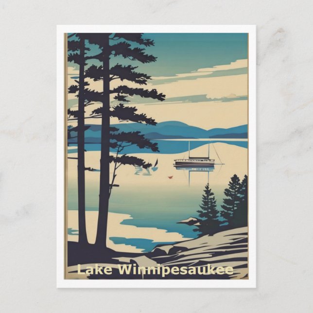 Carte Postale Le lac Winnipesaukee NH Quiet Lake Scene Graphisme (Devant)