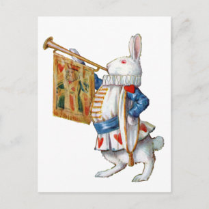 Carte Postale Le Lapin Blanc Frappe Sa Corne