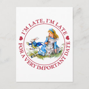 Carte Postale Le lapin blanc se brosse par Alice au pays des mer