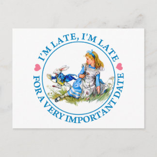 Carte Postale Le Lapin Blanc Se Rousse Par Alice Au Pays Des Mer