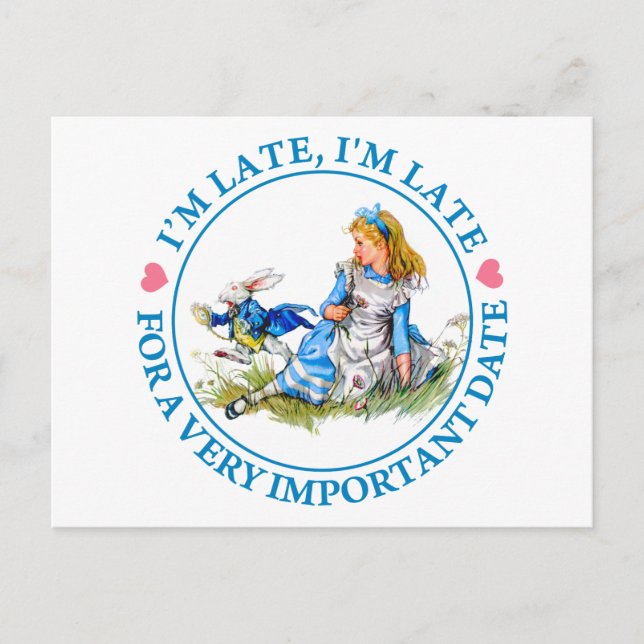 Carte Postale Le Lapin Blanc Se Rousse Par Alice Au Pays Des Mer (Devant)