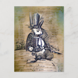 Carte Postale Le Lapin Gentleman