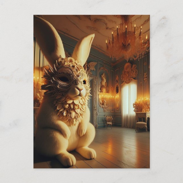 Carte Postale Le lapin masqué (Devant)