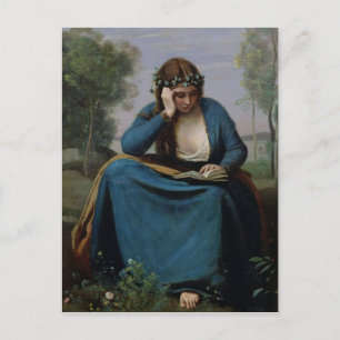 Carte Postale Le Lecteur Couronné de Fleurs, ou Virgile