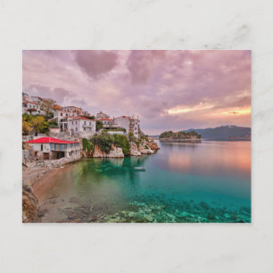 Carte Postale Le lever du soleil au vieux port de Skiathos, Grèc