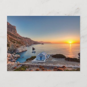 Carte Postale Le lever du soleil de la célèbre Agia Anna à Amorg