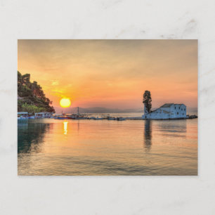 Carte Postale Le lever du soleil sur l'île de Panagia Vlacherna 