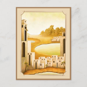 Carte Postale "Le lieu" - Moyen-Orient / Orient Desert Peinture