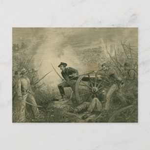 Carte Postale Le lieutenant Van Pelt défend sa batterie à Chicka
