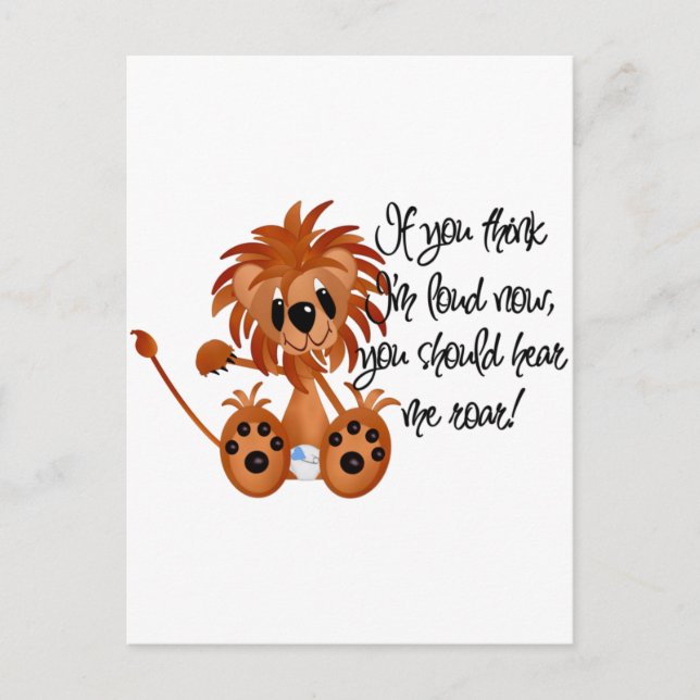 Carte Postale Le lion de bébé m'entendent hurler des T-shirts et (Devant)