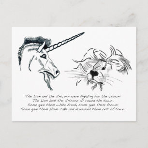Carte Postale Le lion et la licorne