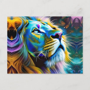 Carte Postale Le Lion, Roi De Tous Les Chats