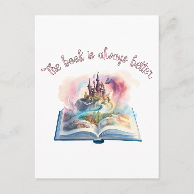 Carte Postale Le livre est toujours meilleur (Devant)