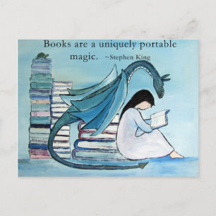 Carte Postale Le livre favori du Dragon