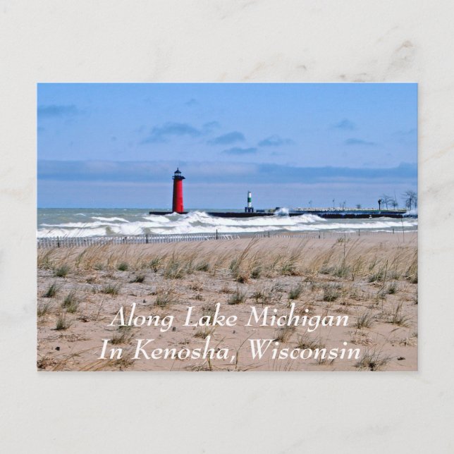 Carte Postale Le long du lac Michigan (Devant)