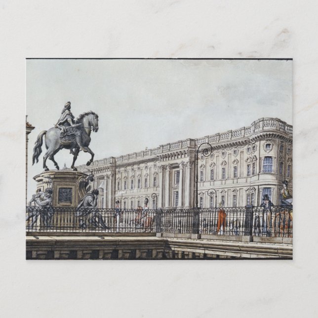 Carte Postale Le long pont avec un monument aristocratique (Devant)