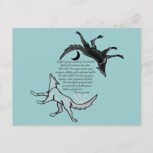 Carte Postale Le loup qui nourrit