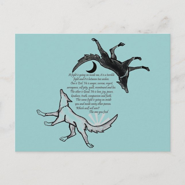 Carte Postale Le loup qui nourrit (Devant)