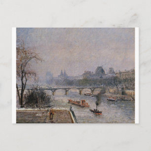 Carte Postale Le Louvre, le matin, effet neige Camille Pissarro