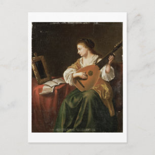 Carte Postale Le Lute Player (huile sur panneau)