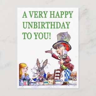 Carte Postale Le Mad Hatter Dit, Un Anniversaire Très Heureux Po