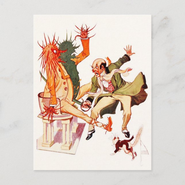 Carte Postale Le Magicien d'Oz coupe le Sorcier en deux ! (Devant)