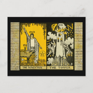Carte Postale Le Magicien et la tour Tarot 2