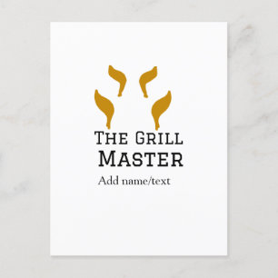Carte Postale Le maître grill ajoute le nom de la cuisine de tex