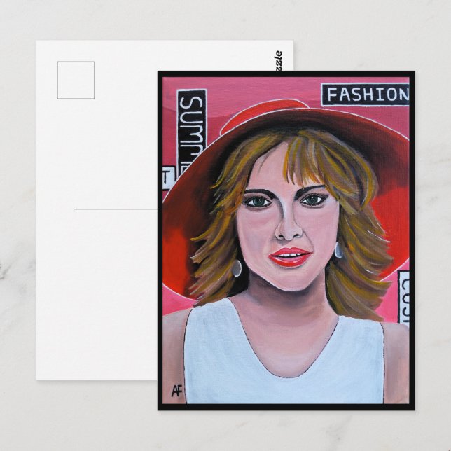 Carte Postale Le Mannequin Peinture par Alfred Fox (Devant / Derrière)