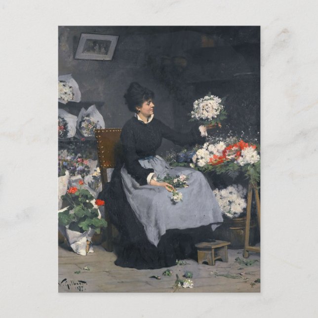 Carte Postale Le marchand de fleurs | Victor Gabriel Gilbert (Devant)