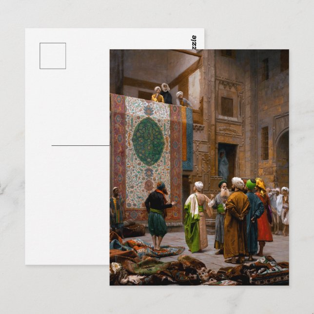 Carte Postale Le marchand de tapis | Jean-Léon Gérôme | (Devant / Derrière)
