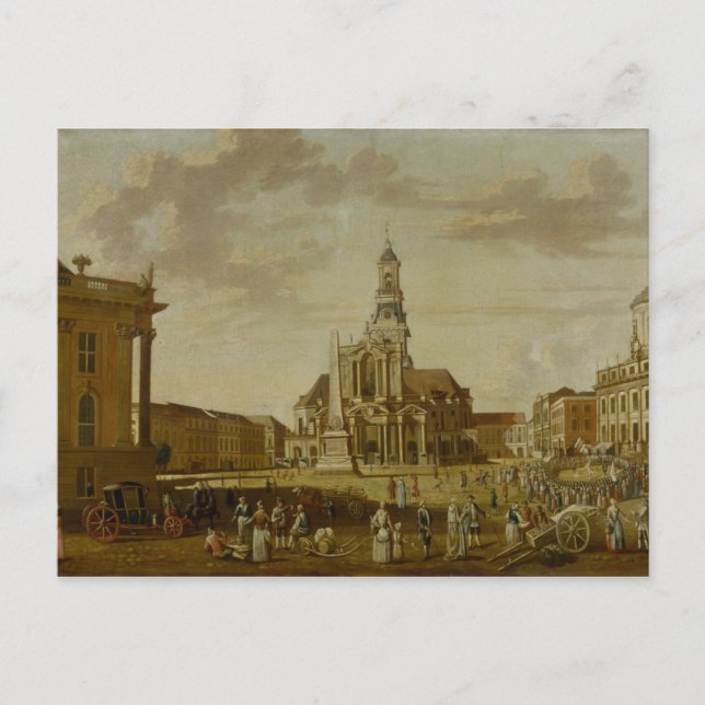 Carte Postale Le marché Alter avec l'église de St. (Devant)