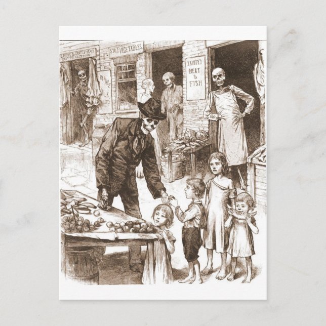 Carte Postale Le marché de la squelette (Devant)