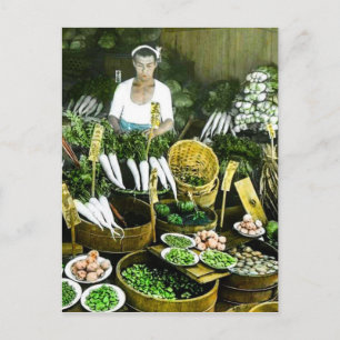 Carte Postale Le marché des fermiers japonais baisse la récolte