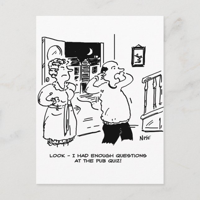 Carte Postale Le mari ne veut pas être interrogé (Devant)