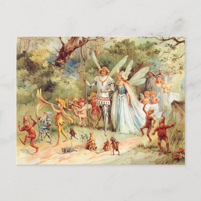 Carte Postale Le Mariage de Thumbelina dans la forêt (Devant)