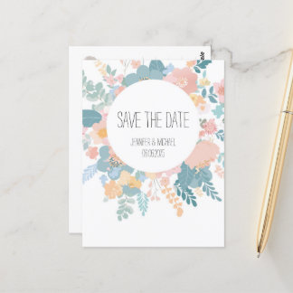 Carte Postale Le mariage, les fleurs de Boho Prairie, rose