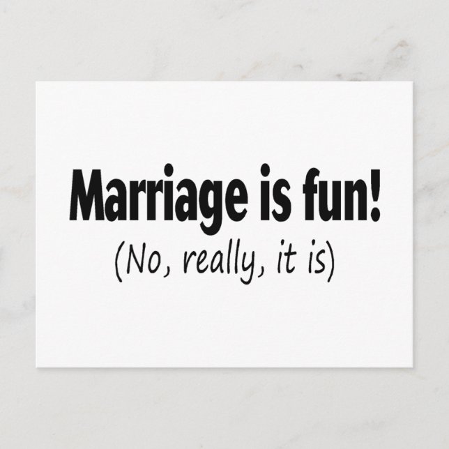 Carte Postale Le mariage n'est pas vraiment amusant (Devant)