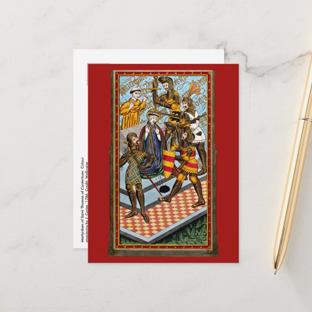 Carte Postale Le Martyre de Thomas Becket (M 031) (Devant/Arrière en situation)
