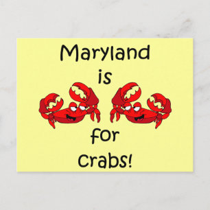 Carte Postale Le Maryland est pour les crabes