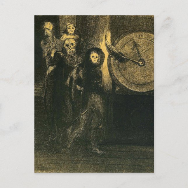 Carte Postale Le masque de la mort rouge par Odilon Redon (Devant)
