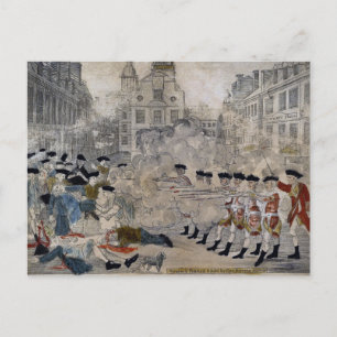 Carte Postale Le massacre de Boston par Paul Revere 1770