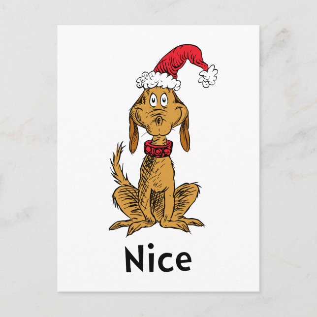 Carte Postale Le Max du Grinch | Chapeau de Père Noël (Devant)
