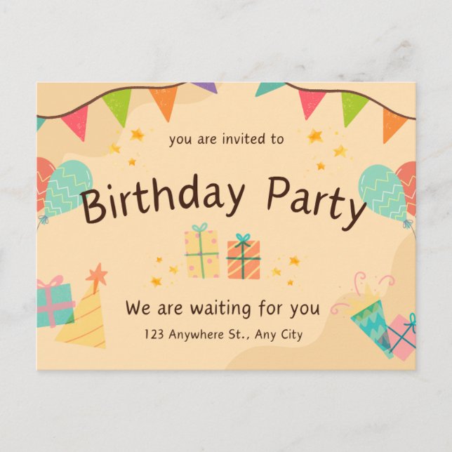 Carte Postale Le meilleur modèle pour l'invitation d'anniversair (Devant)