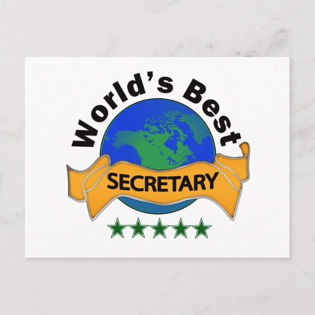 Carte Postale Le meilleur secrétaire du monde (Devant)