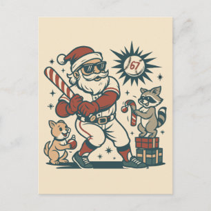 Carte Postale Le mème de baseball de Noël 67 de Santa