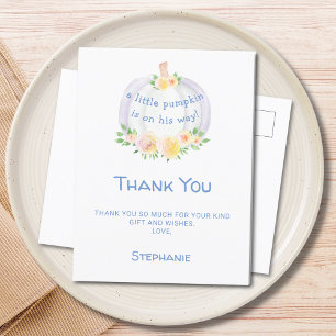 Carte Postale Le Merci Baby shower du citrouille Bly