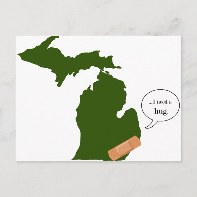 Carte Postale Le Michigan a besoin d'un bras (Devant)